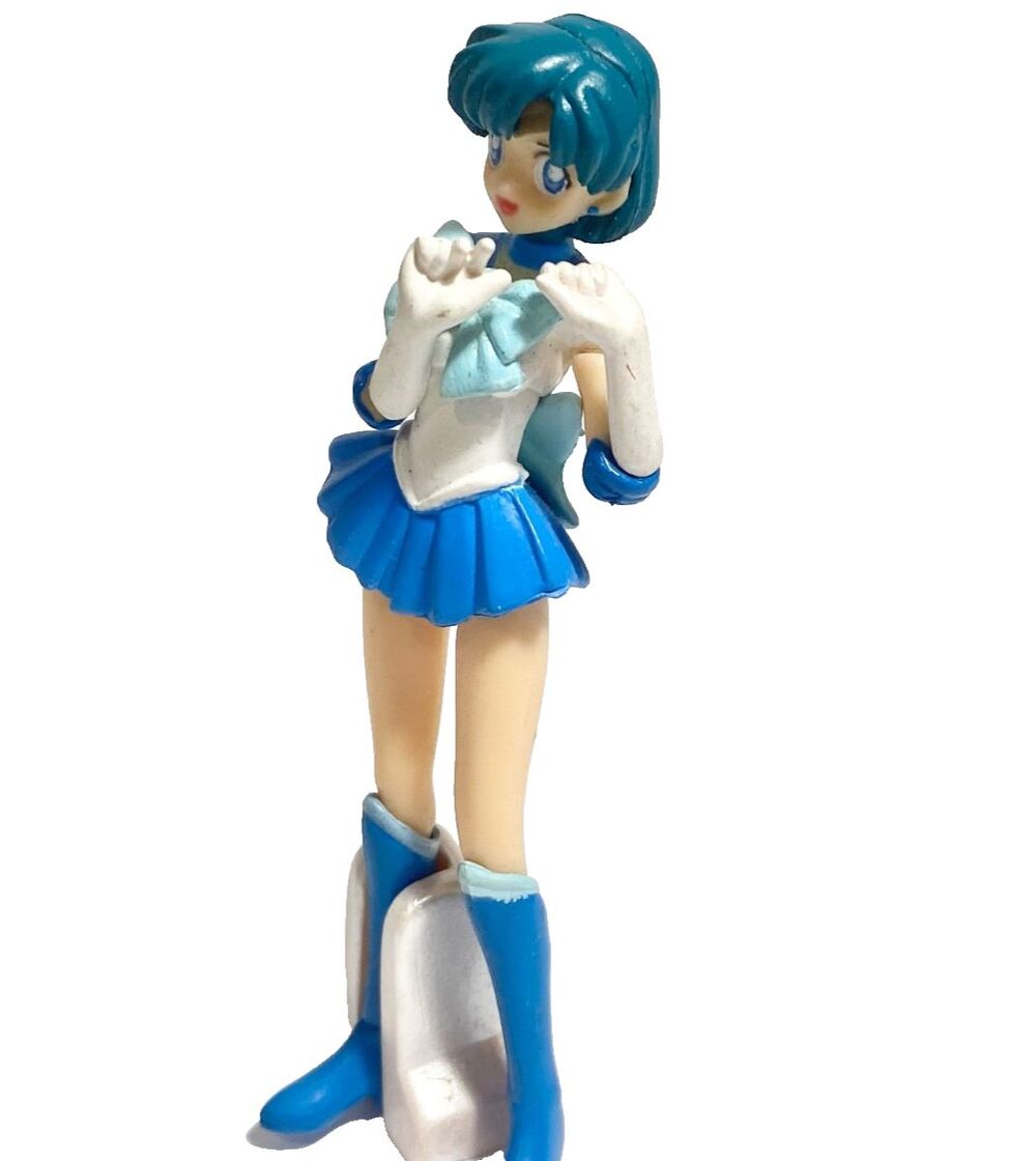 Sailor Moon Mercury Anime Figure~Blue Hair~Bandai~4" tall~Gashapon~Japan